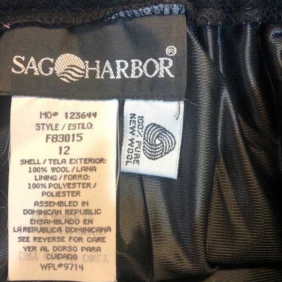 Sag Harbor 100% Pure New Wool Straight Pencil Black Skirt Size 12 - Picture 5 of 7